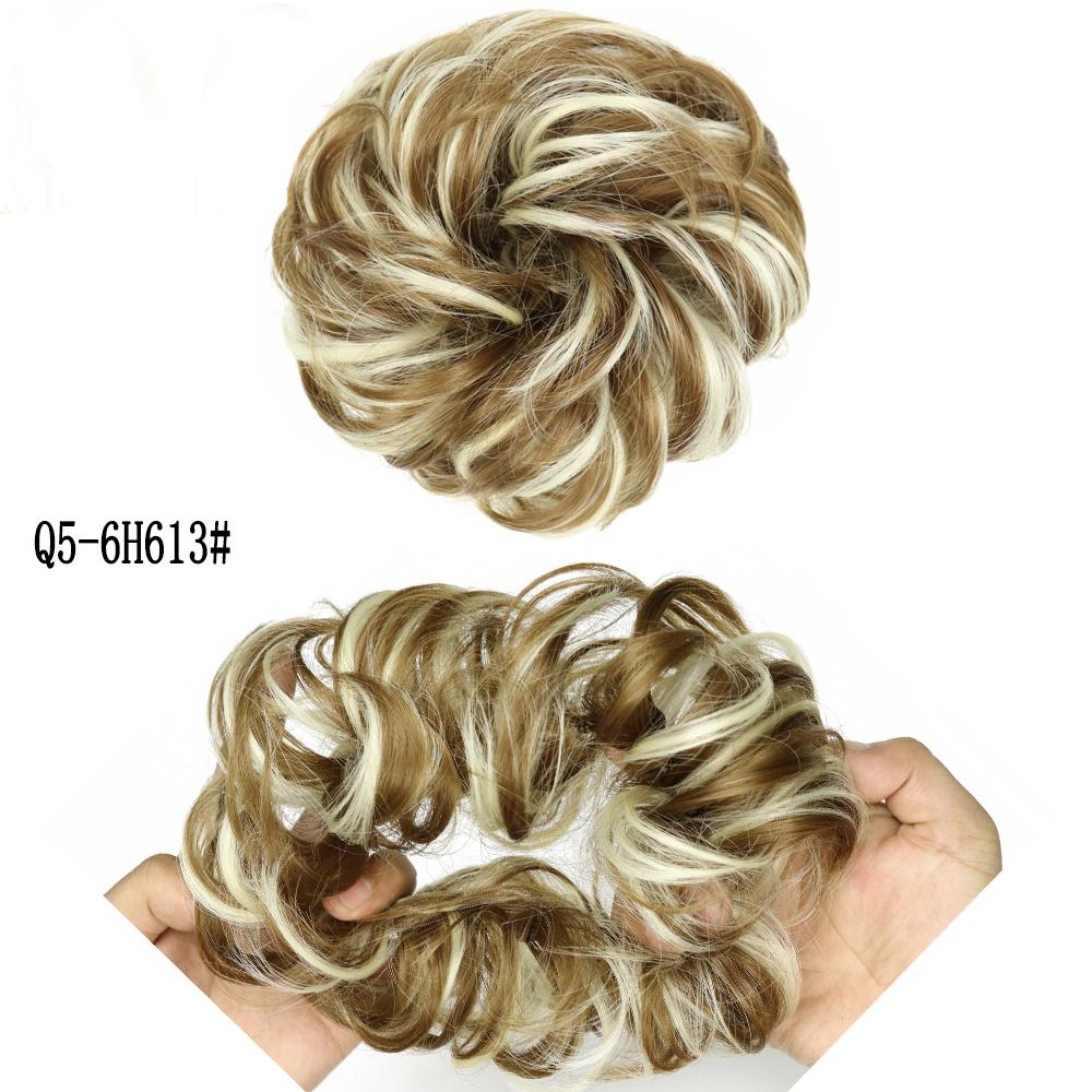 LISI HAIR Synthetic Curly Scrunchie Chignon with Elastic Rubber Band Messy Bun Ponytails Extension for Women