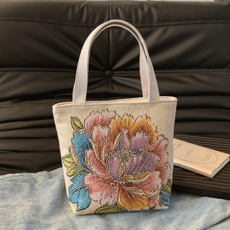 Retro simple classical style national flower gold silk embroidery craft change bag cosmetic bag mobile phone bag