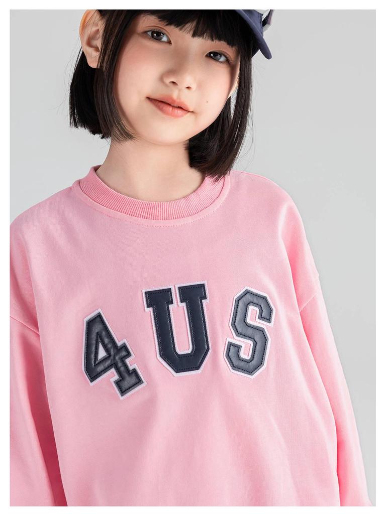 Tao Town Girls' Autumn Letter Print Sweatshirt - Fashionable Casual Long Sleeve Top for Kids