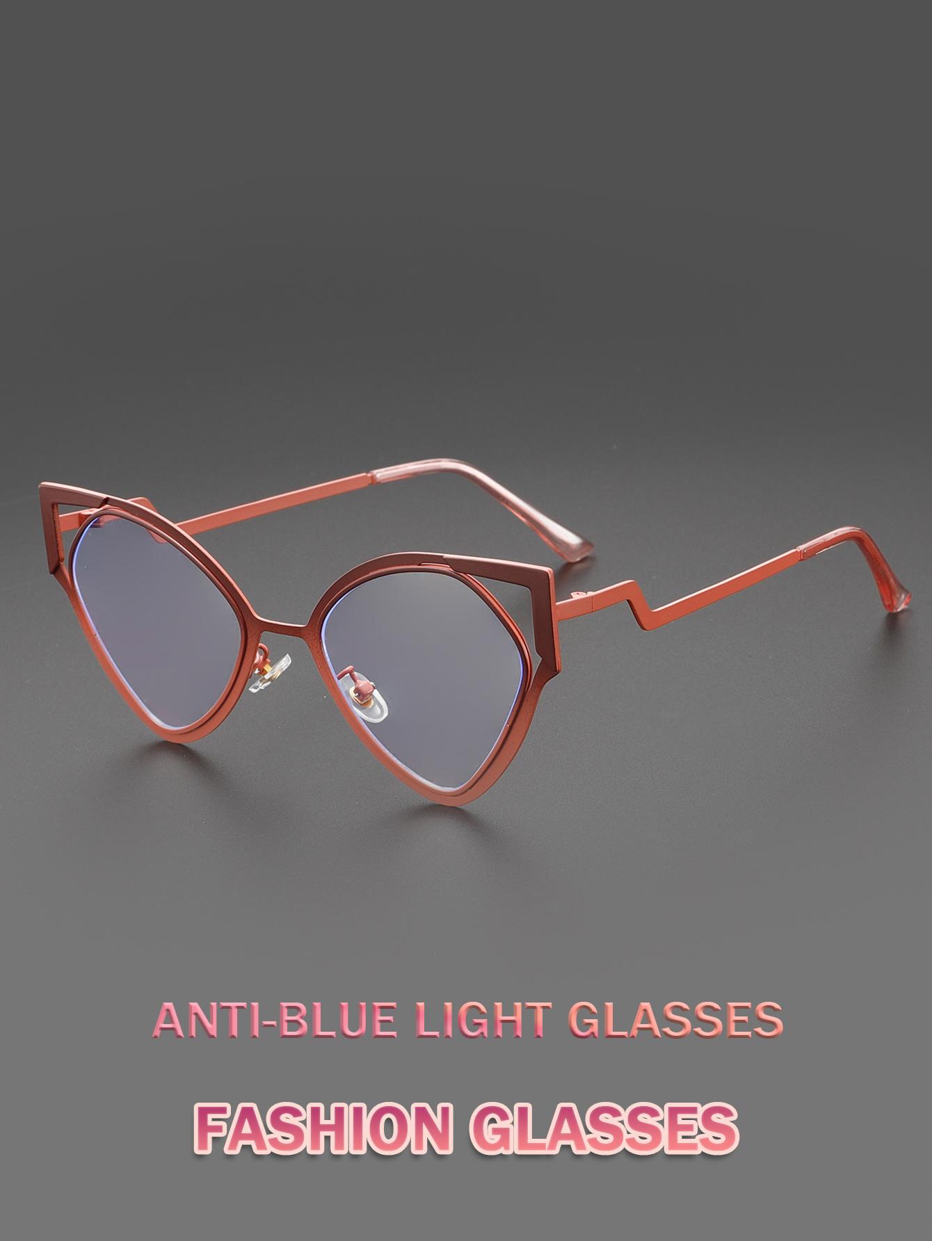 

Дизайнерские полые металлические анти-синие очки специальной формы подходят для офиса, уличной фотографии на подиуме, декоративные оправы MULTI