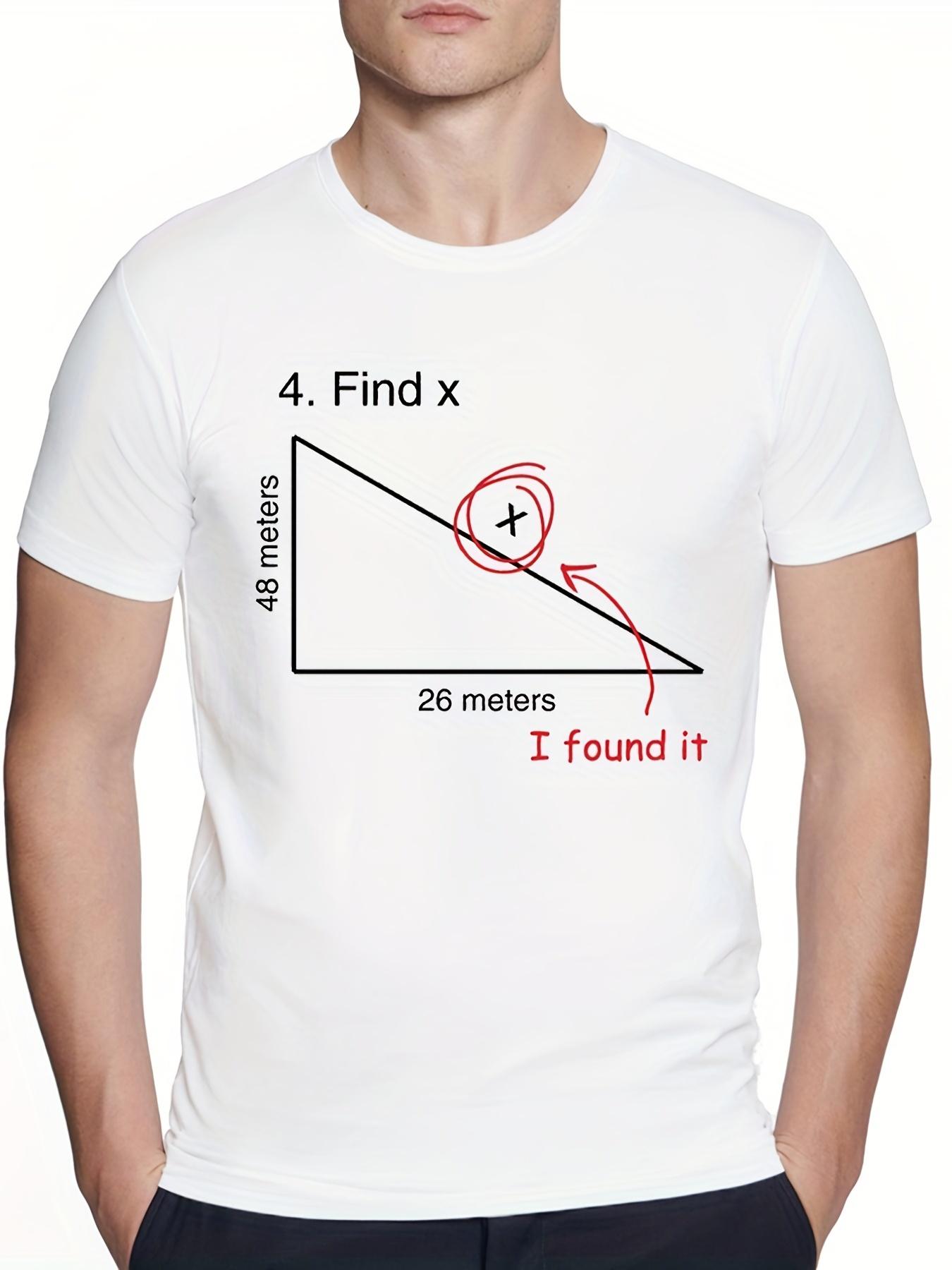 

Funny Find X Math Various Pattern Print Men s T-shirt, Graphic Tee Men s Summer Clothes, Men s Outfits 4XL
