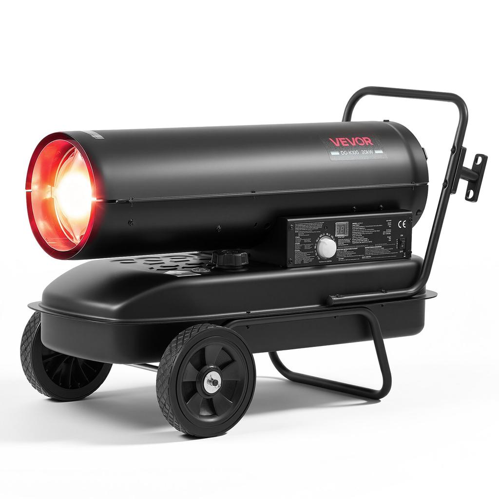 VEVOR Forced Air Kerosene Heater, 30kW Portable Diesel Torpedo Space Heater, for Garage, Warehouse, Workshop, Job Site, Construction
