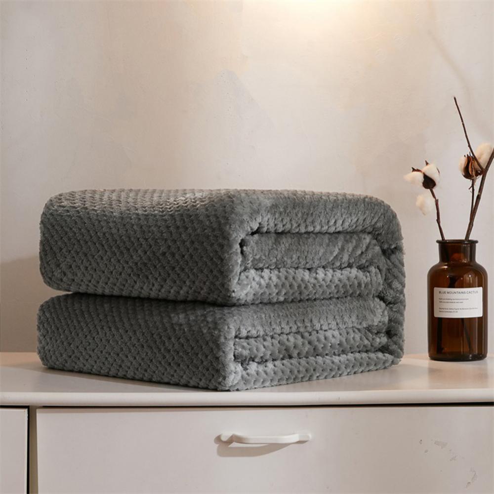 Soft Flannel Plush for Bed Solid Color Gift Blanket Throw Blanket Fleece Bedspread Cover Sofa Christmas Dropship