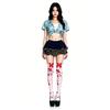 Stretchy Fit Blood Stained Cape Hooded Design Cosplay Costume Cloak  for Horror Dress Up