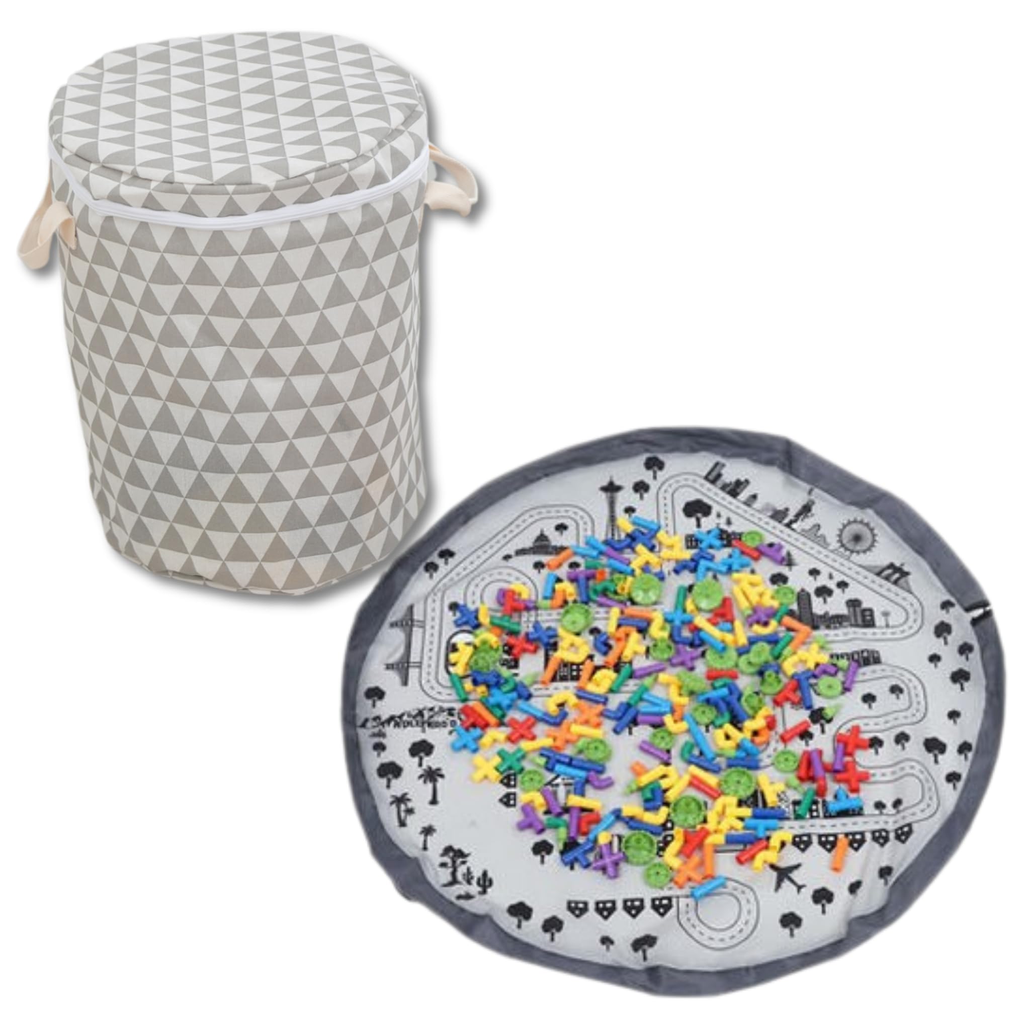 

коврик для хранения Диаметр 150 см Коврик для уборки Коробка для хранения Ведро для хранения Ящик для игрушек Легкая уборка Стиль со шнурком Кубики Мягкие игрушки Идеально для игры