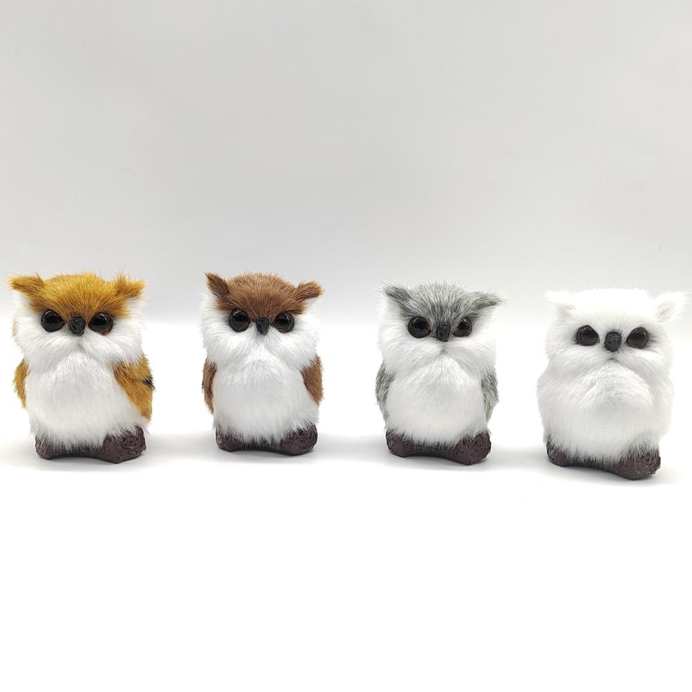 Simulation Owl Exquisite Ornament Cute Lovely Furry Home Decoration Ornament Adornment Simulation Plush Toys Action Figures Kids Gift