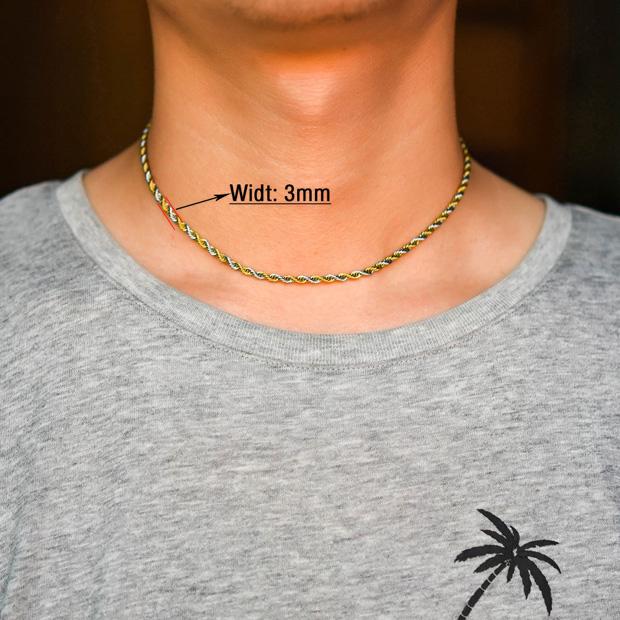 2/3/4/5/6mm Breite gedrehte Seilkette Halskette Edelstahl Choker für Damen Herren Metall Schmuckzubehör 5 Farben 16 bis 30 Zoll