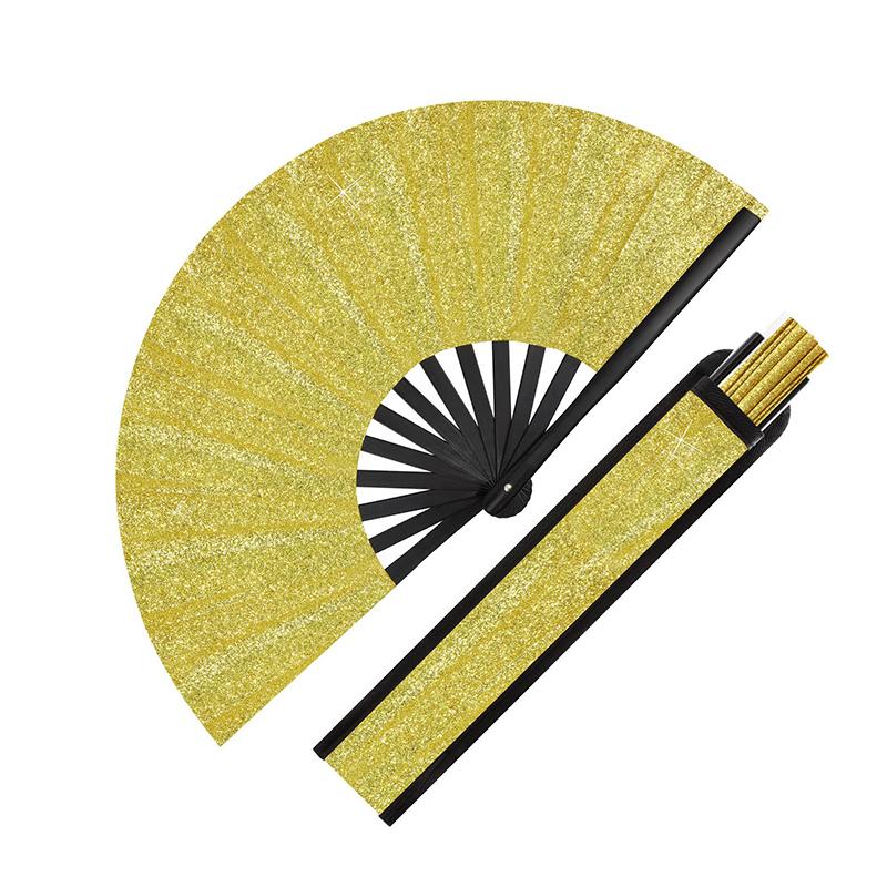 10Inch Performance Fan Ultralight Portable Decorative Handheld Fan For Women Folding Shiny Hand Rave Fan Ideal Cosplay