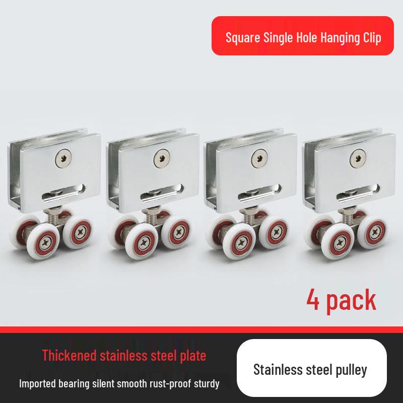 Sliding Shower Door Pulley Wheel Set - Copper Rollers for Glass Doors