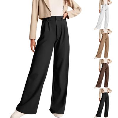 Women's Casual Loose Pants Pocket Loose Pleated Wide Leg Pants