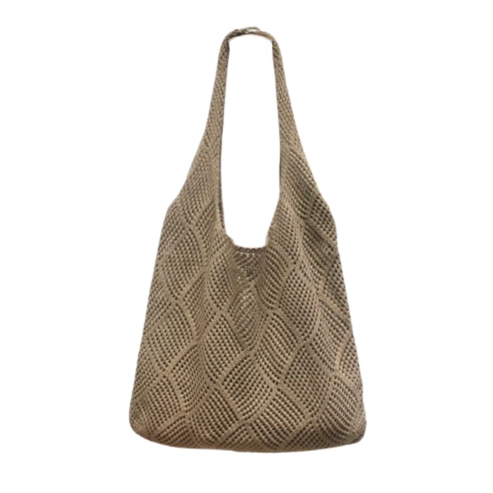 Large Capacity Women Shoulder Bag Fashion Shopping Tote Big Purses Knitted Handbag  Travel