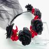 Delicate Headband Wedding Hairband Thin Brimmed Long Tulle& Flower Hair Hoop