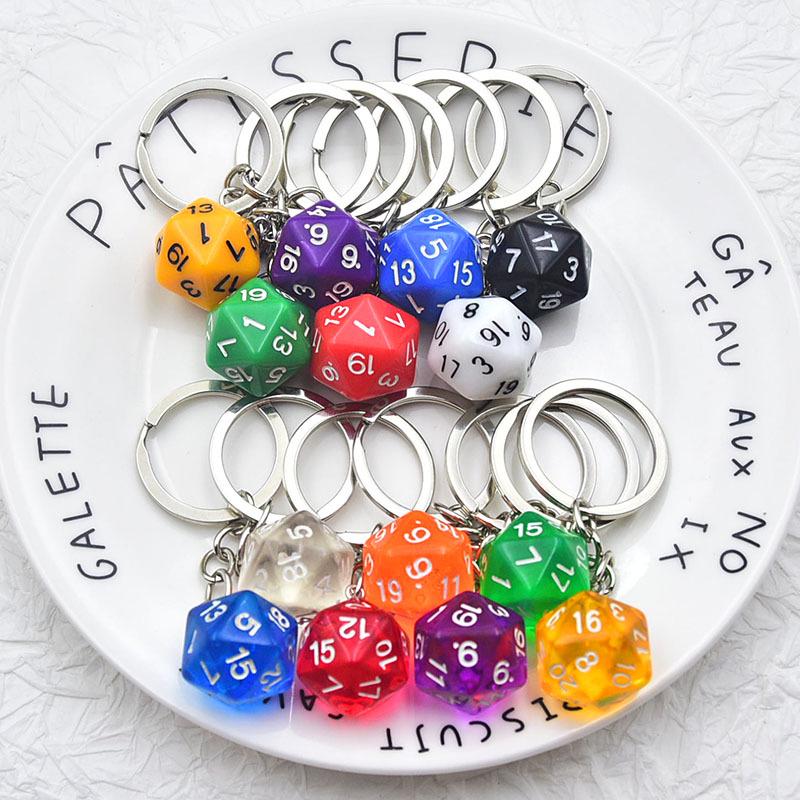 Colorful Acrylic 20-Sided Dice Shaker Pendant for Handmade Jewelry