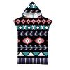 Geometric Hooded Wearing Bath Towel, Beach Towel, Cape, Seaside Change Of Clothes, Bathrobe, Printed Hooded Bath Towel, Minimum Order
