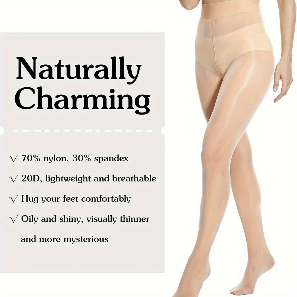 5 párů sexy punčochové kalhoty větší velikosti, dámské lesklé lesklé punčochové kalhoty s vysokým pasem