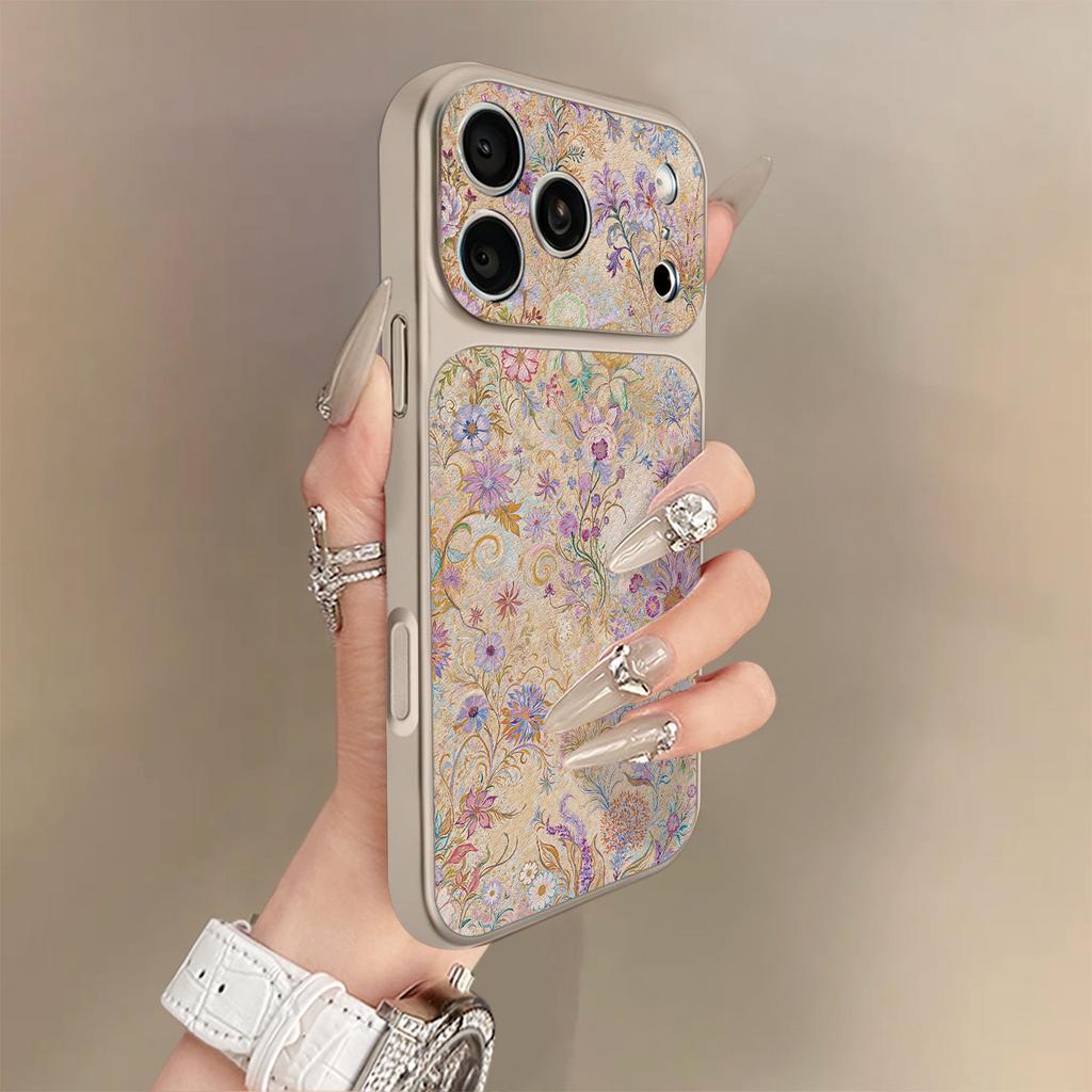 Flowers are everywhere, suitable for iPhone17promax mobile phone case, Apple 16pro new 15pro niche 16 leather.