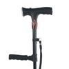 Double Handle Cane with Alarm & LED Light, Adjustable Walking Stick for Seniors, Elderly Crutch for Outdoor, Indoor Use - Foldable, Portable
