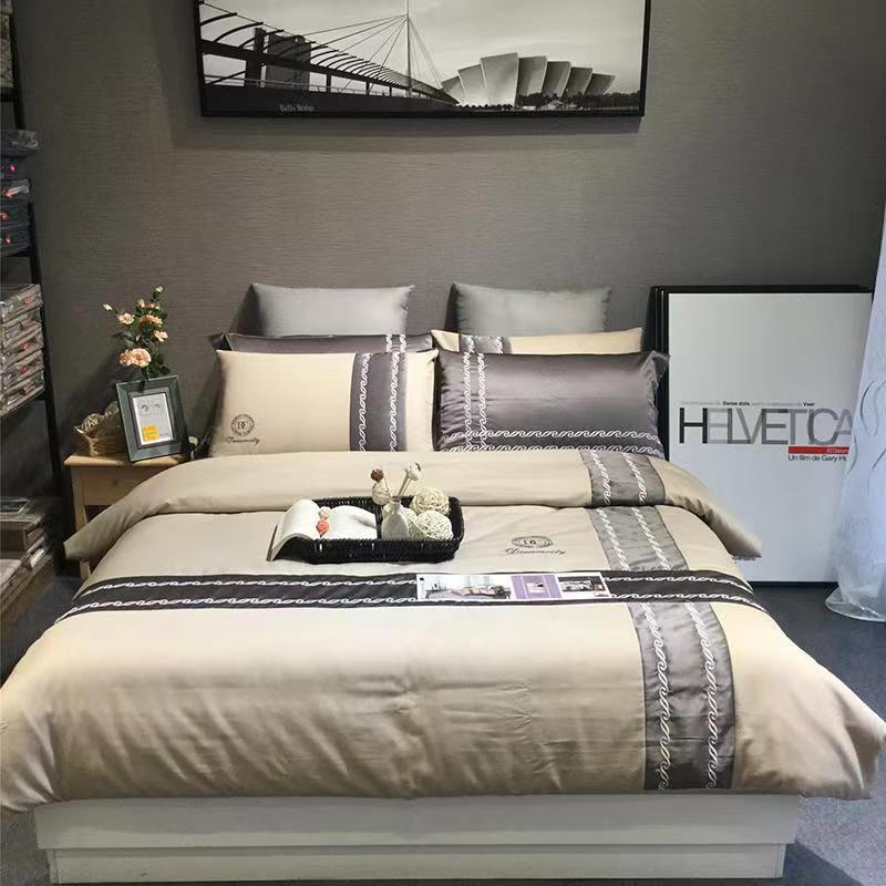 Duży rozmiar/rozmiar queen/pełny rozmiar prześcieradło na kołdrę zestaw poszewek gruba bawełna sypialnia Hotel biznes haft prosta pościel wysokiej jakości