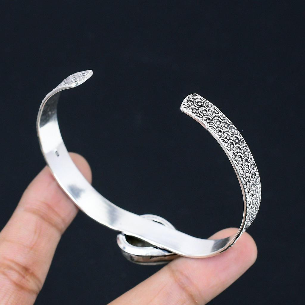 Mothers Day Sale Pear Septarian Gemstone Handcrafted Birthday Bangle 925 Silver