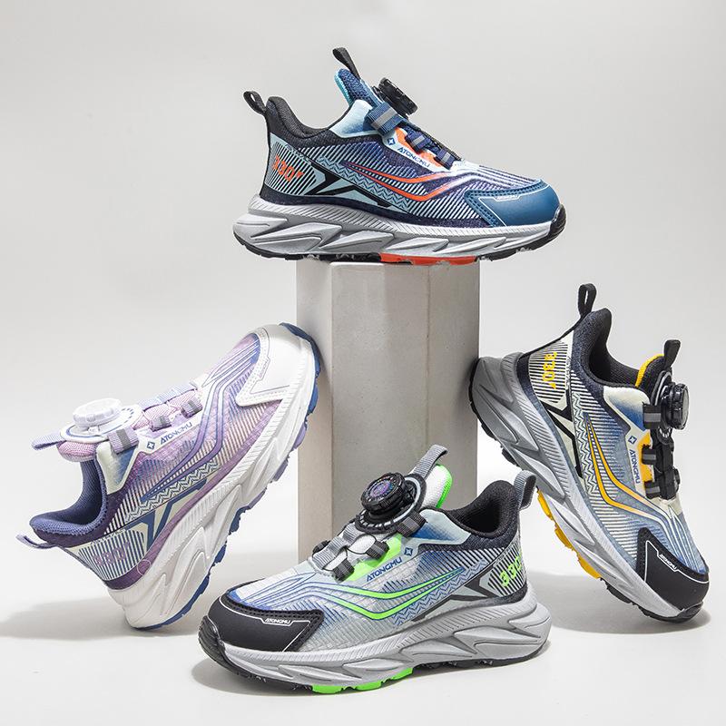 Spring and Autumn Children's Sports Shoes Rotating Button Breathable Mesh Sports Shoes Dad Shoes Boys and Girls Children's Shoes