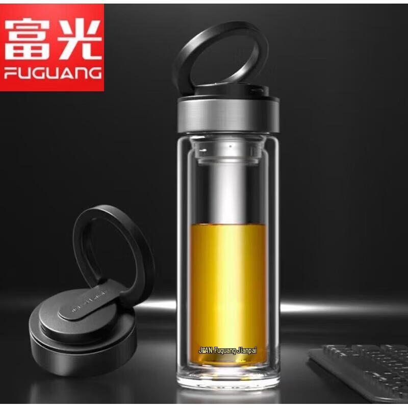 FUGUANG Double-Layer Insulated Glass Tea Cup