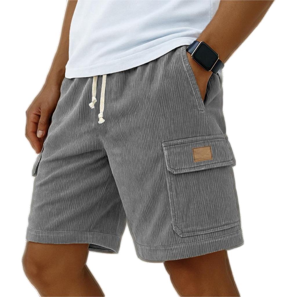 Men's Casual Shorts Drawstring Elastic Waist Sports Lightweight Summer Beach Shorts With Pocket