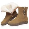 Women's Winter Genuine Leather Ankle Boots, Non-Slip Flat Sole with Thick Velvet Wool and Fur Lining.