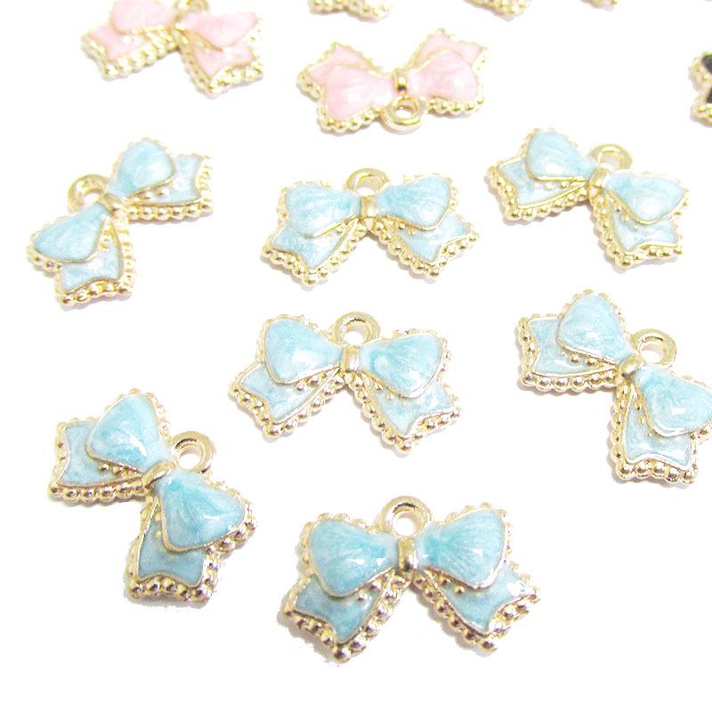DIY Alloy Enamel Bow Pendants - Exquisite Jewelry Accessories