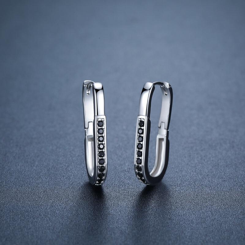 Black Awn Schwarze Schmuck-Creolen für Frauen, Hoop-Ohr-Geschenk-Ohrring