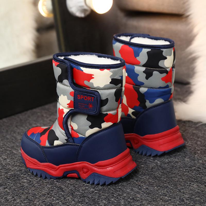 Kids Winter Boots Fashion Convenient Outdoor Thick Sole with Plush Insulation Boy's Snow Boots High Top Cotton Shoes