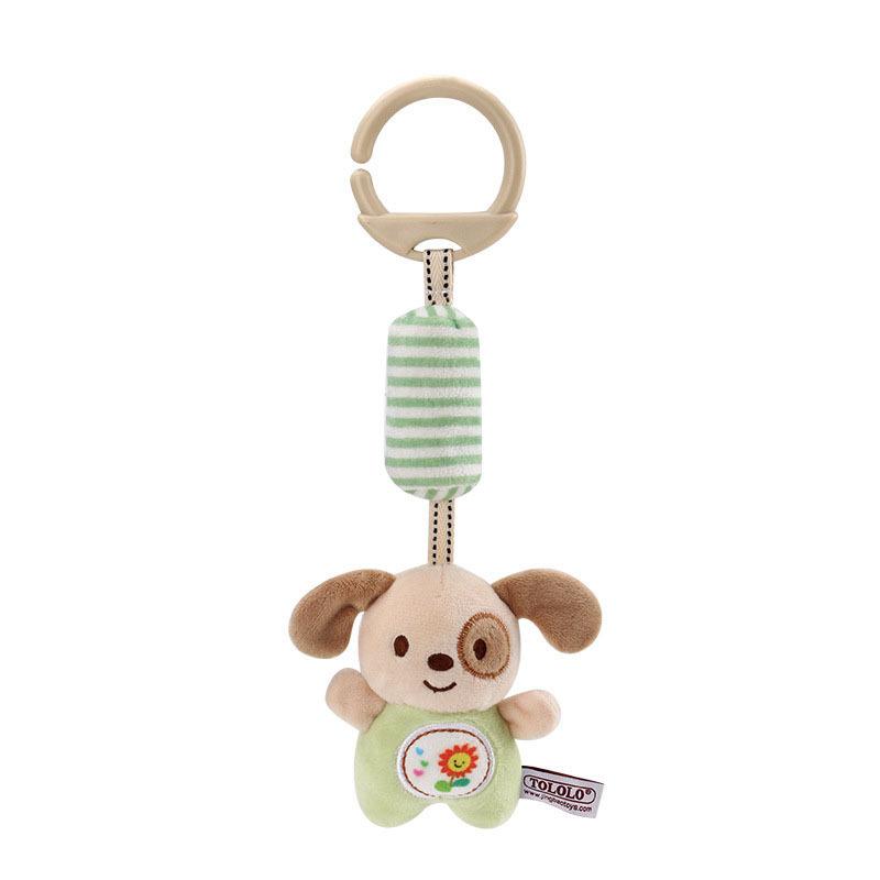Cute Animal Plush Hanging Toy for Cribs & Car Seats – Early Education Sensory Toy with Teether & Mirror for Baby