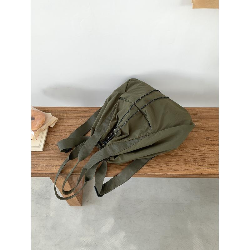 

Сумка-тоут на кулиске с плиссировкой, большая вместимость, женский рюкзак три-в-одном для студенток, женская повседневная нейлоновая сумка через плечо зелёный