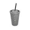Neuer Bling Strass Mode Trinkbecher mit Deckel & Strohhalm, 550ml