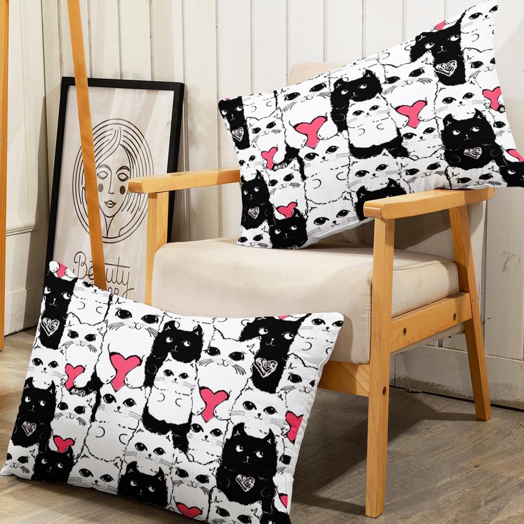 Cute Cat Pattern Mattress Three-Piece Digital Printing Mattress Bedding Set Adult Children