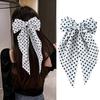 Floating Ribbon Polka Dot Hair Clip Barrette Hair Accessories  Back of Head Styling