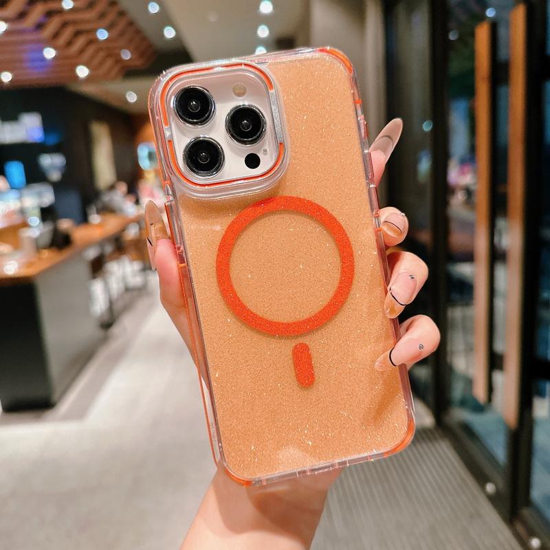 Suport pentru cameră cu sclipici colorat Husă pentru telefon pentru iPhone 15 Plus 14 Pro Max 13 12 Pro 11 Protecție lentilă magnetică moale, transparentă, rezistentă la șocuri pentru husă MagSafe