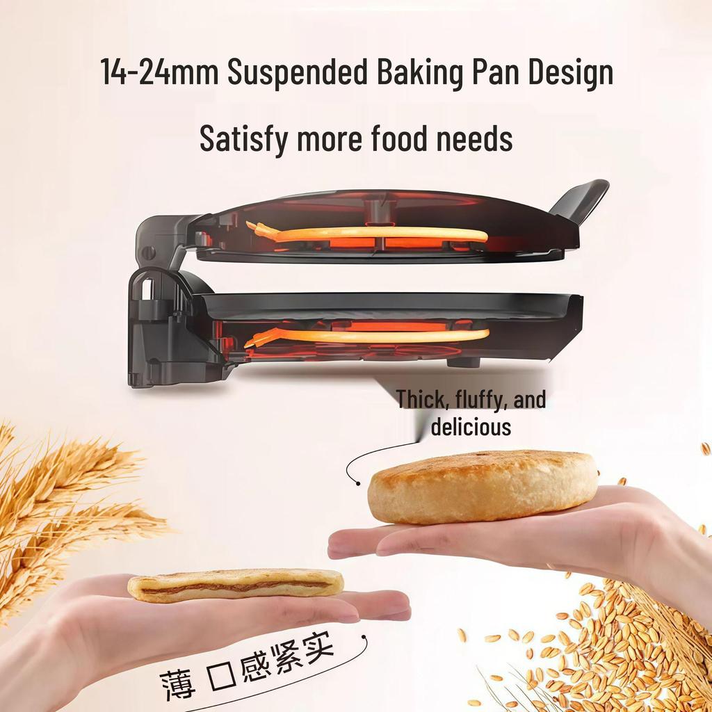 American Electric Griddle: Double-Sided Grill, Roaster & Pancake Maker with One-Button Start, Mechanical Version.