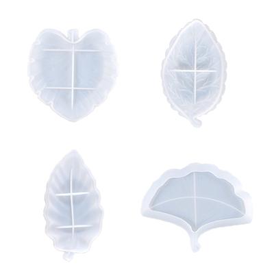 Tablett Untersetzer Harzform Servierbrettform Blattförmige Obstschale DIY Form Teetablett Organizer Box Schale Silikonform