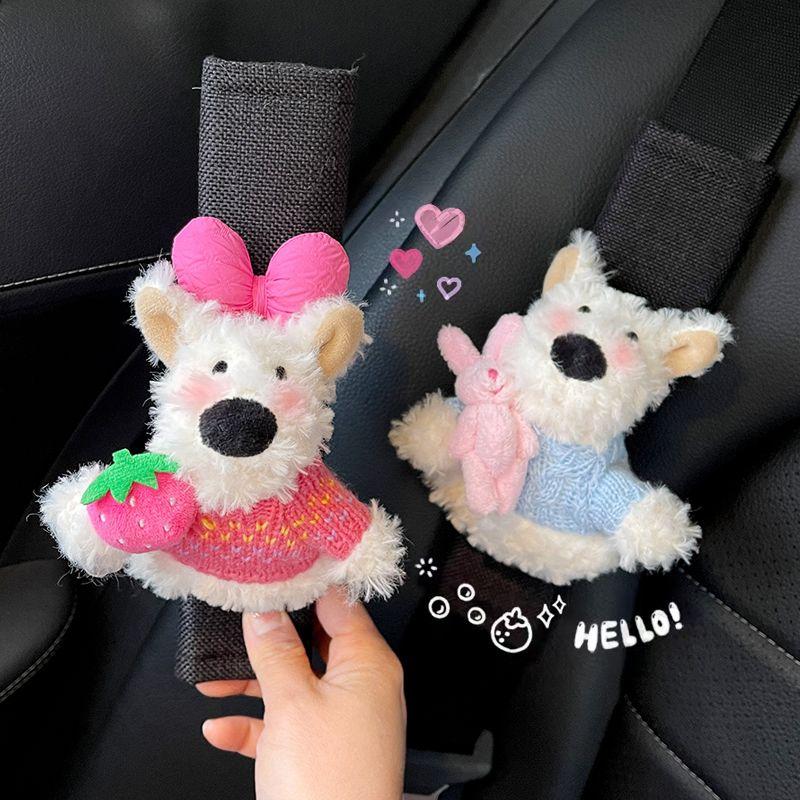 

2024 New Cute West Highland Car Seatbelt Shoulder Pad Car Interior Women s Protective Cover Decoration Anti-Neck Strangulation Pink Sweater West Highland - 1 Shoulder Pad