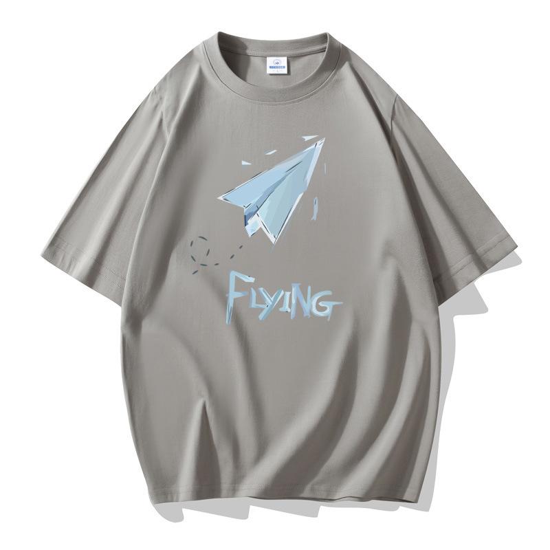 

8 цветов, узор самолета, мужская хлопковая футболка с короткими рукавами, большой размер, свободная футболка XL
