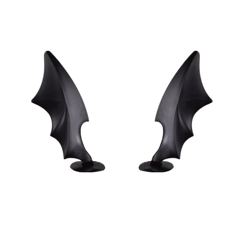 2Pcs Car Motorcycle Helmet Devil Horn Motocross Decoration Headwear Sucker Silicone Accessories