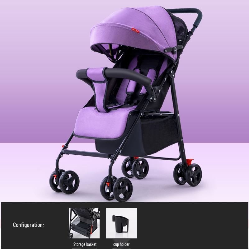 

Ультралегкая складная детская коляска: Сидячее или лежачее положение, Амортизация для новорожденных и детей, Дизайн карманного зонта с высоким обзором