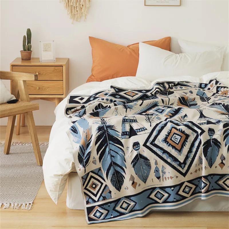 

New rabbit velvet yarn series shawl blanket fringed office nap blanket bed and bed blanket 130x160cm 1pcs
