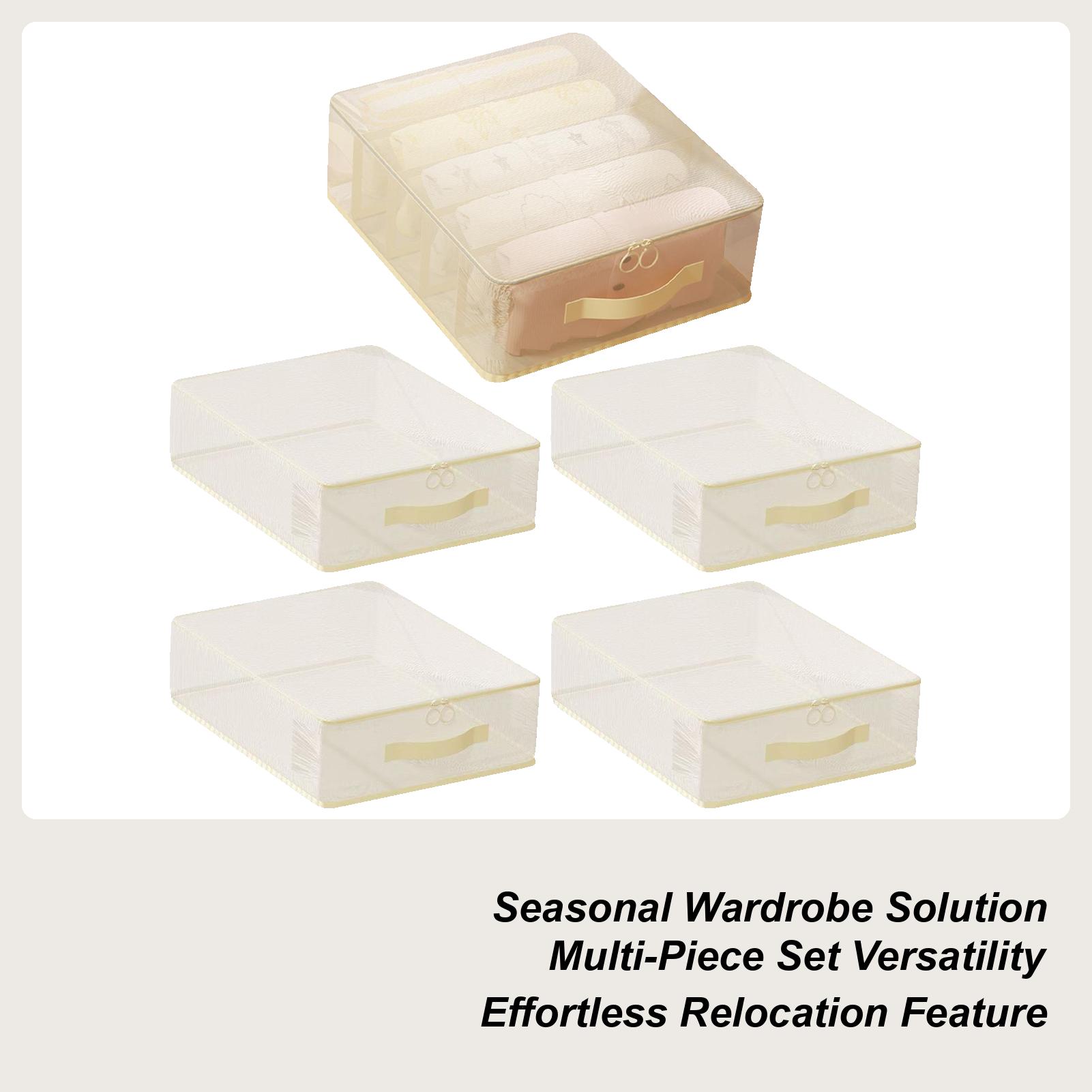 

5 Pieces Transparent Wardrobe Storage Bag Closet Storage Organizer Clothes Bags For Bedroom Wardrobe Bedding Blankets CN