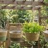 Handwoven Straw Hanging Basket Multi-Functional Woven Flower Basket Handmade Waterproof Macrame Plant Storage Basket Home Decor