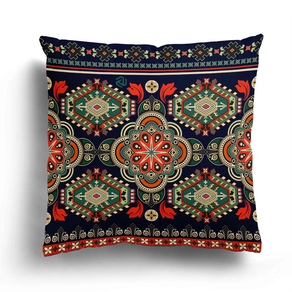 Retro Ethnic Totem Plush Pillowcase Home Sofa Cushion Cover Cartoon Pattern