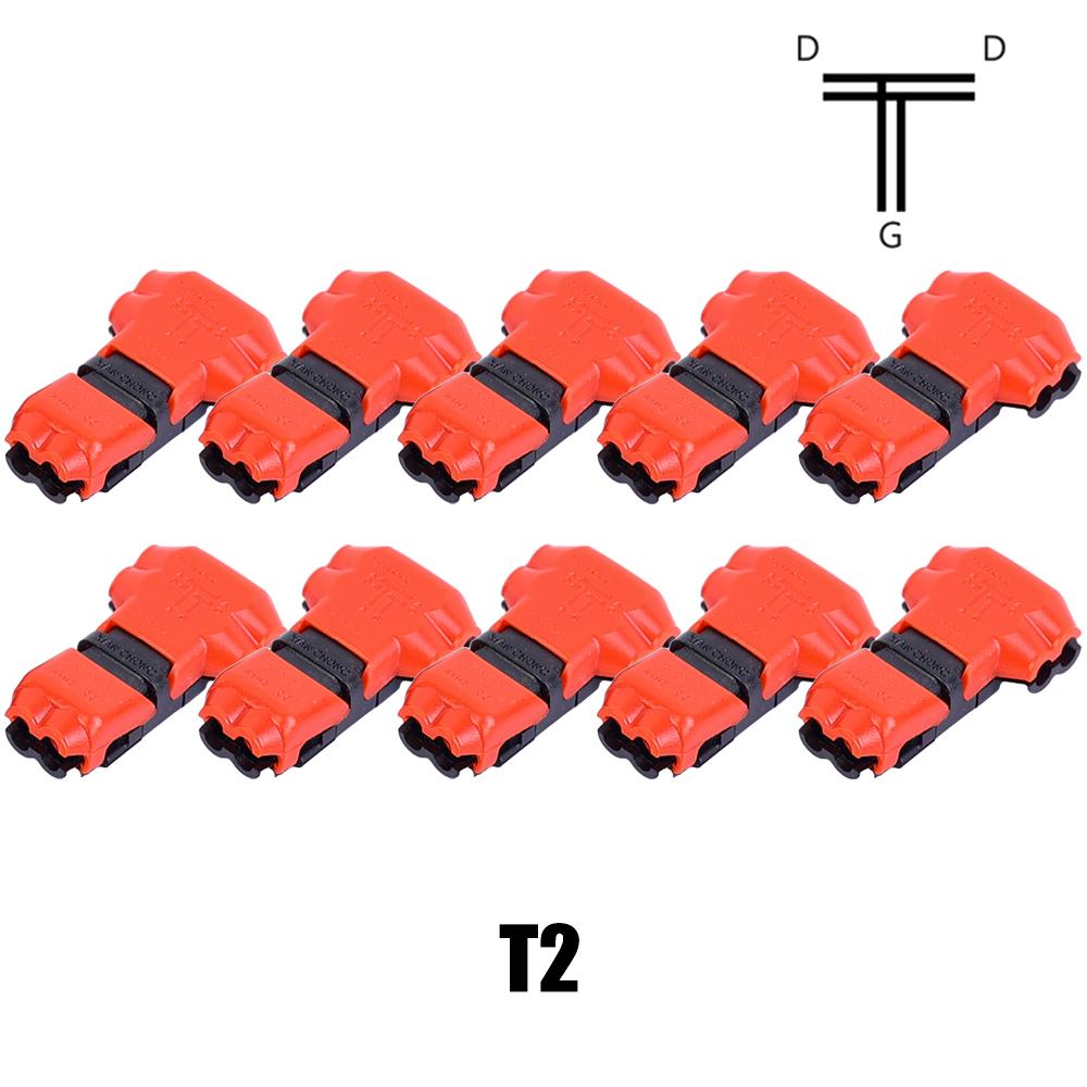 10 Stücke 2Pin Led Car Audio Universal-Compact-Draht-Anschluss T/H FORM Leiter Schnellverbinder Crimp Terminal Block AWG 18-22