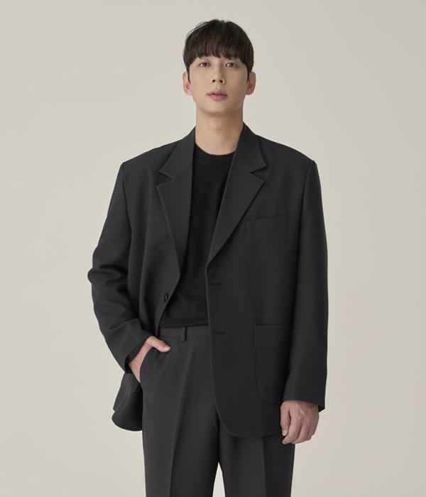 Hyoji [Four Seasons] Customizable Semi-Overfit Suit Blazer (5 Colors)
