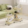 Foldable storage rack without installation, bathroom mobile cart, floor standing kitchen storage, snacks