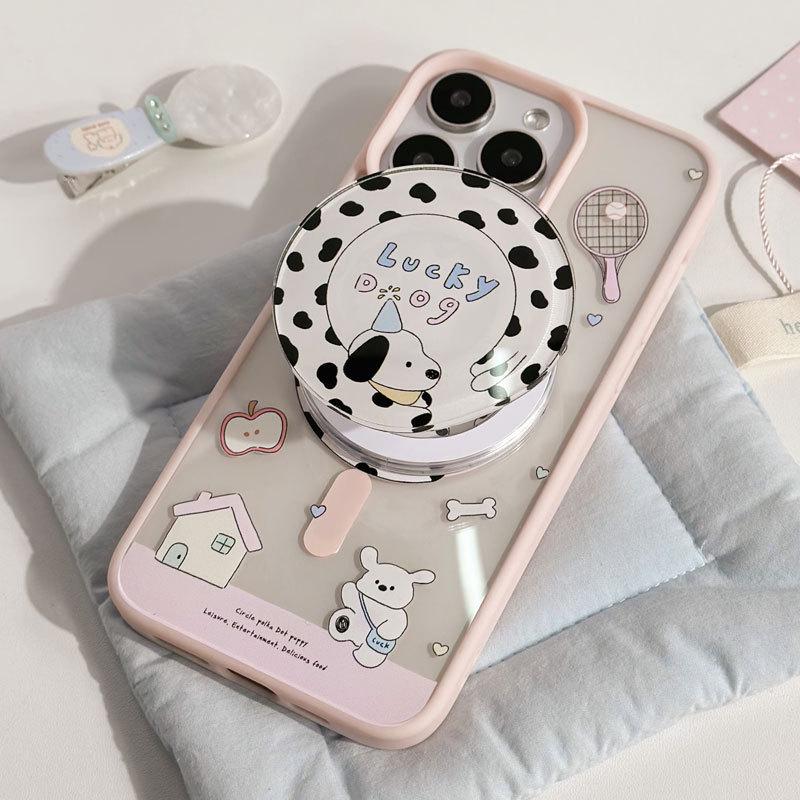 Matowe etui magnetyczne Zhitai na modele iPhone 11-15 i 12-14 Pro Max z kreskówkowym wzorem